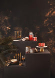 Ida Black Glass Dinner Plate with Gold Rim