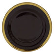 Ida Black Glass Dinner Plate with Gold Rim