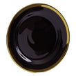 Ida Black Glass Side Plate with Gold Rim