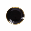 Ida Black Glass Side Plate with Gold Rim