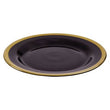 Ida Black Glass Side Plate with Gold Rim