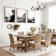 Ideas for Dining Room Wall Art | Japanese Ink Landscape Red Sun Black White displayed on a wall in a styled room — view 4
