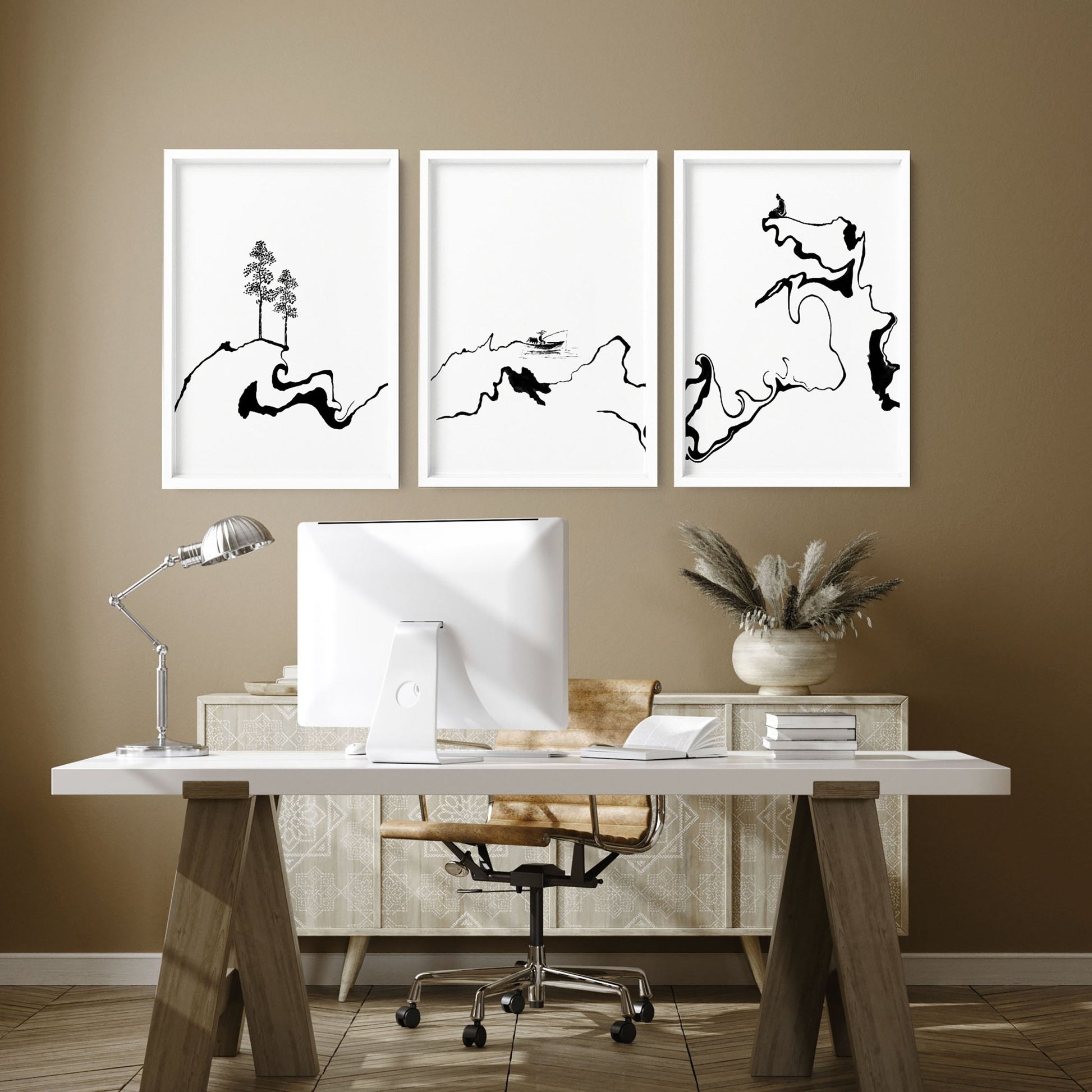 Ideas For Office Wall Decor | Set of 3 wall art prints