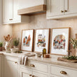 Ideas Kitchen Wall Art Paris Autumn Scenes — Louvre, Eiffel Tower & Montmartre wall art displayed on a wall in a styled room — view 4