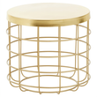 Pali gold finish cage design side table on a white background