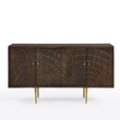 Sipari dark mango wood carved sideboard on a white background