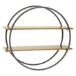 Korba matte gold and grey two tier wall shelf on a white background