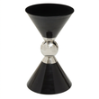Jaipur black and silver finish hourglass side table on a white background