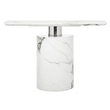 Sesto white marble console table on a white background