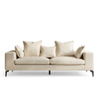 Avignon cream fabric three seater sofa on a white background