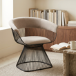 Vogue mink velvet chair viewed from above at an angle in a home library