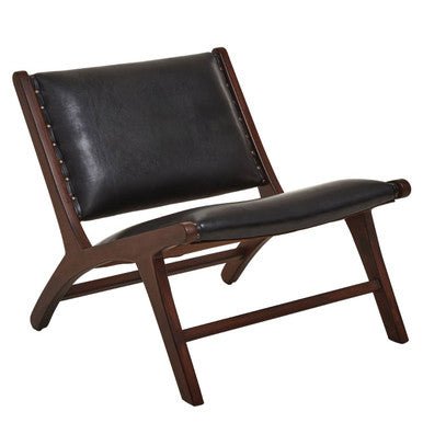 Inca Genuine Black Cow Leather Chair