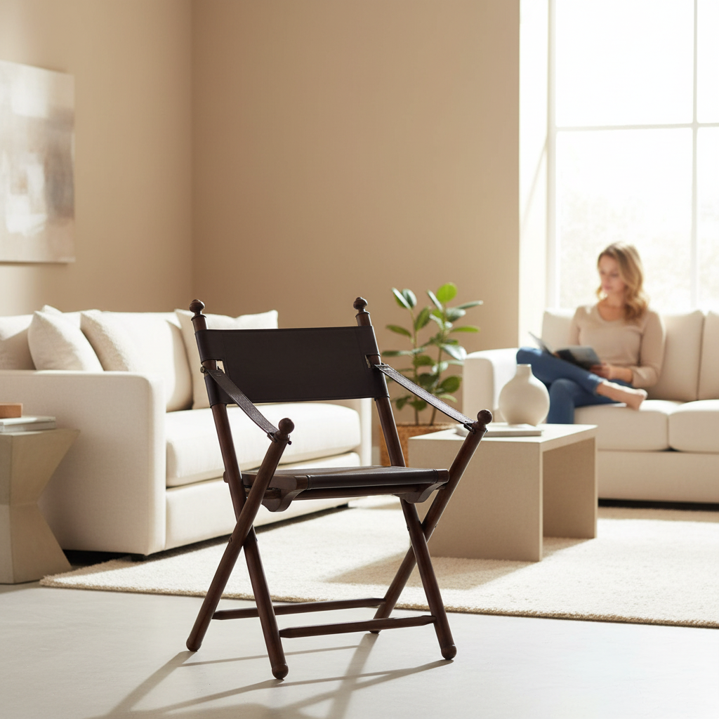 Inca Teak And Black Folding Chair