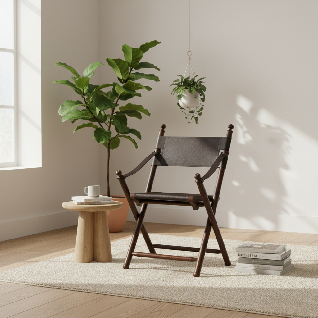 Inca Teak And Black Folding Chair