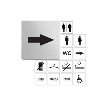Indici Premium Arrow Directional Sign - Brushed Steel 50716