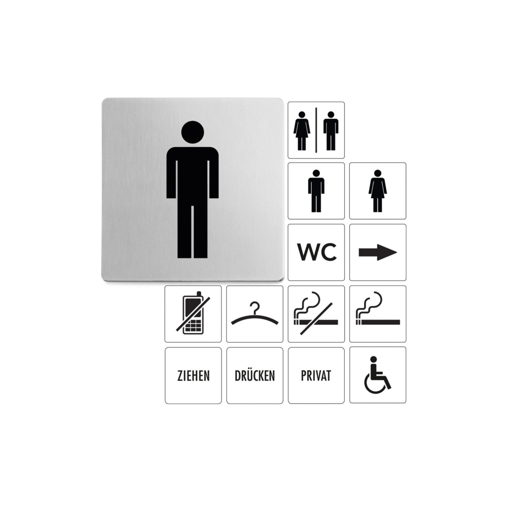 Indici Premium Brushed Stainless Steel Men's Information Sign