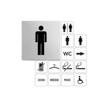 Indici Premium Brushed Stainless Steel Men's Information Sign