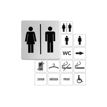 Indici Premium Brushed Steel Unisex Signage - Contemporary Wayfinding Solution 50712