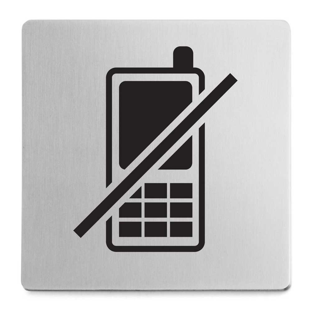 Indici Premium No Mobile Phones Sign - Brushed Steel Elegance