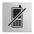 Indici Premium No Mobile Phones Sign - Brushed Steel Elegance