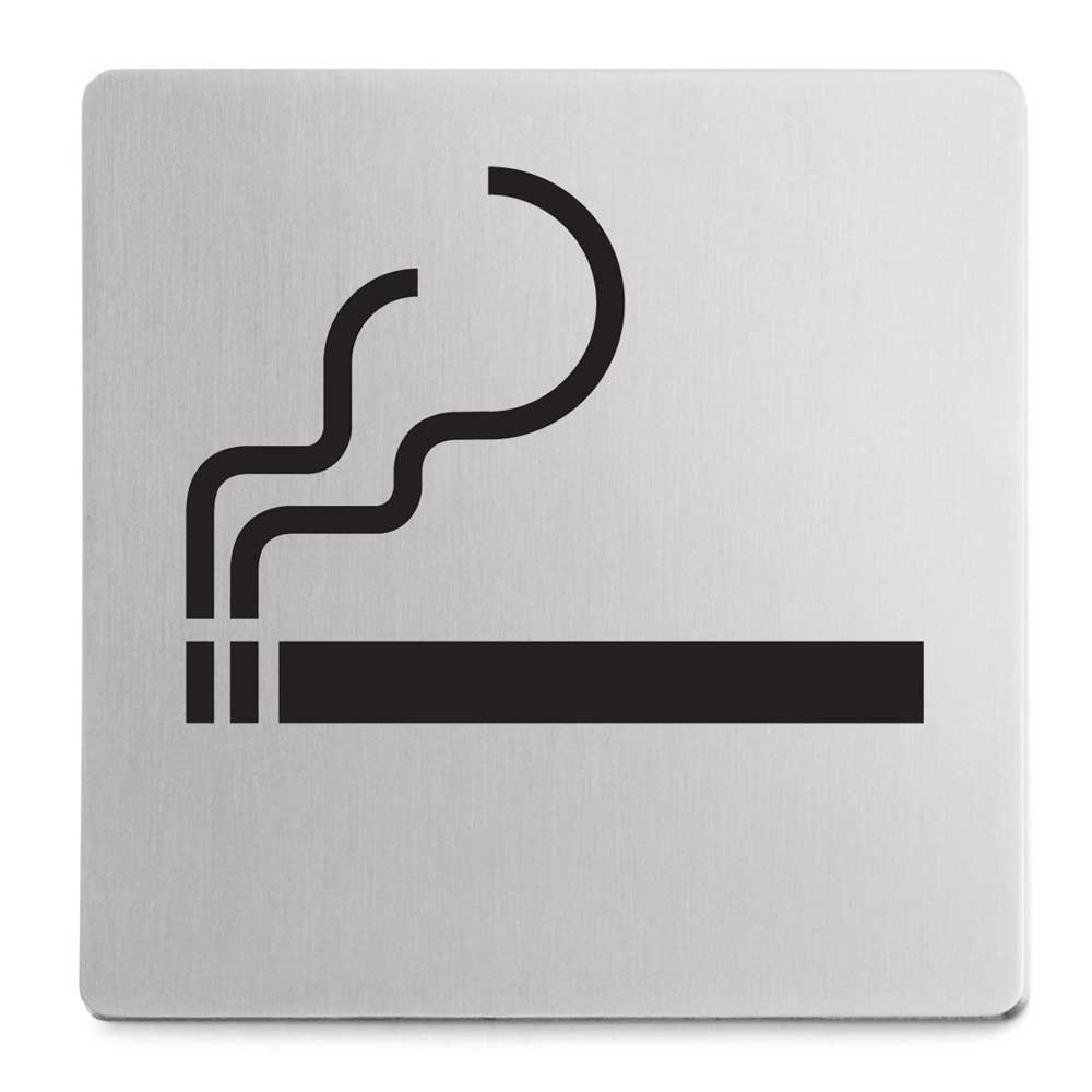 Indici Premium Smoking Permitted Sign - Brushed Steel 50720