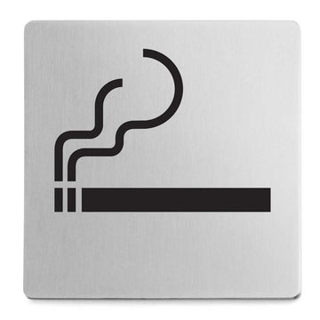 Indici Premium Smoking Permitted Sign - Brushed Steel 50720