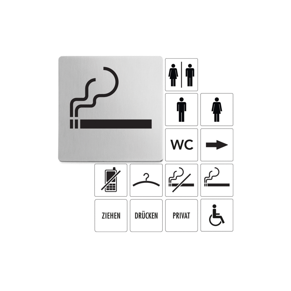 Indici Premium Smoking Permitted Sign - Brushed Steel 50720