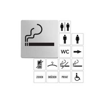 Indici Premium Smoking Permitted Sign - Brushed Steel 50720