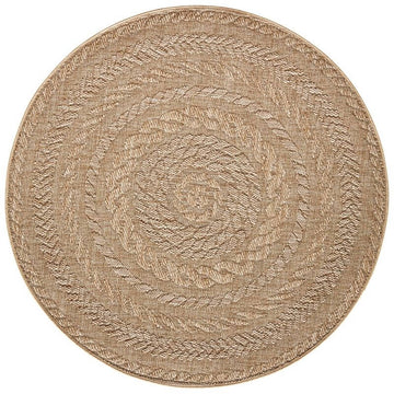 Indoor Outdoor Almendro Round Rug ‚Äì Chevron Design