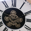 Industrial Large Cog Clock White and Gold