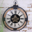 Industrial Large Cog Clock White and Gold