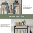 Industrial Pipe Clothes Rack, Wall - Mounted Metal Clothes Stand, Walk - in Wardrobe, with Shelves