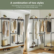 Industrial Pipe Clothes Rack, Wall - Mounted Metal Clothes Stand, Walk - in Wardrobe, with Shelves