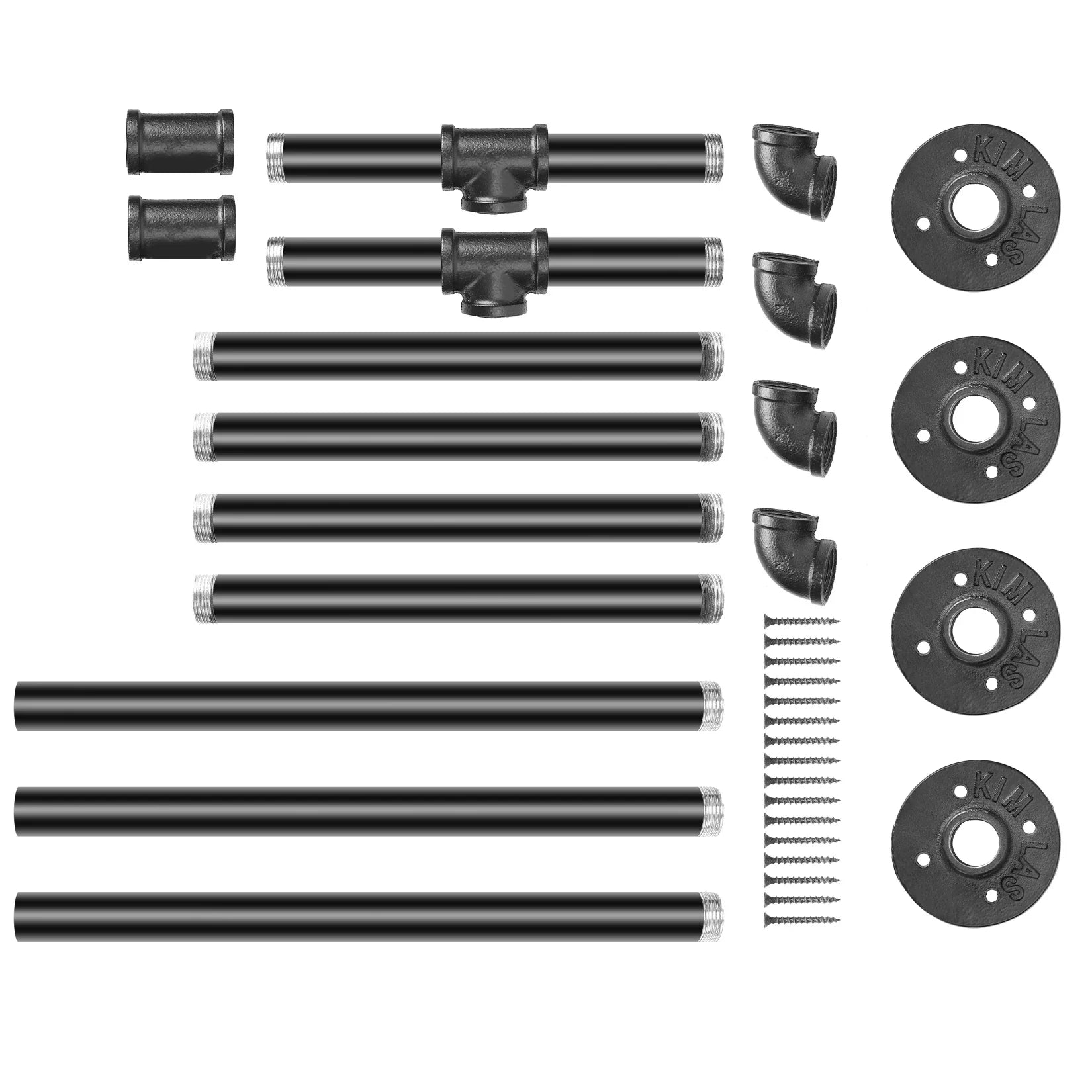 Industrial Pipe Clothing Rack, Heavy Duty, Wall Mounted, Garment Bar, Open Wardrobe Storage, Adjustable, 90 cm, 135 cm, 108cm