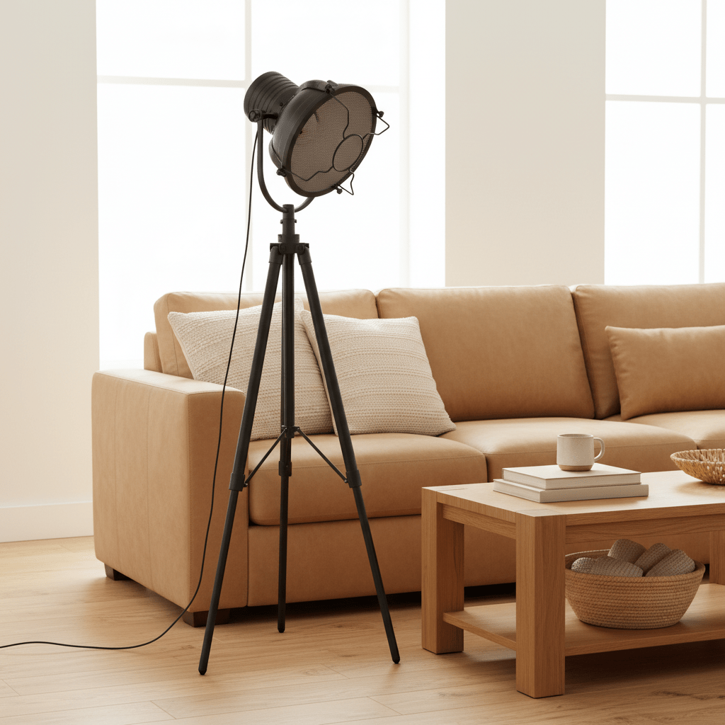 Industrial Revolution Matt Black Floor Lamp