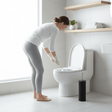 Indy Matt Black Square Design Toilet Brush Holder