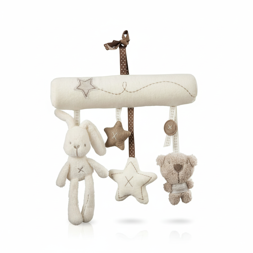 Infant Toddler Rattles Toys for Baby Stroller Crib Soft Rabbit Bear Style Pram Hanging Toys Plush Appease Doll Bed Accessories