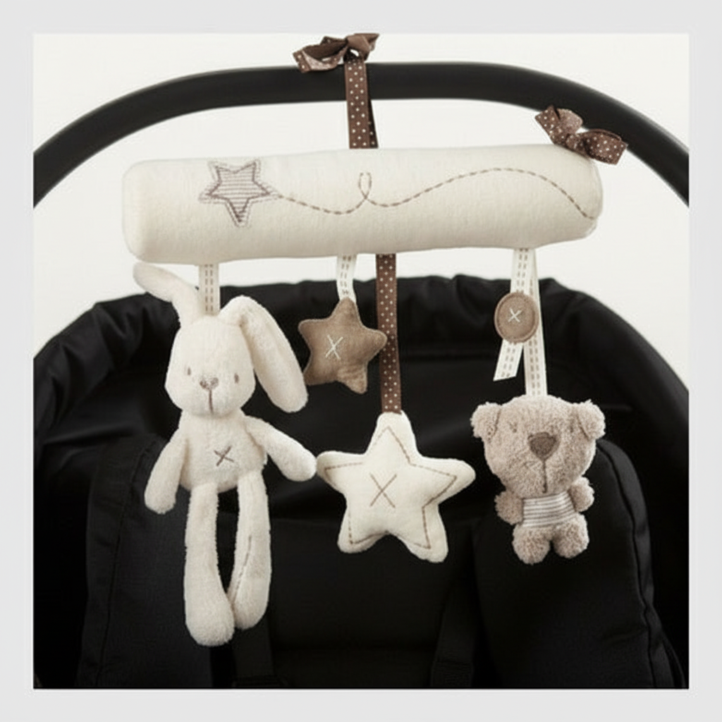 Infant Toddler Rattles Toys for Baby Stroller Crib Soft Rabbit Bear Style Pram Hanging Toys Plush Appease Doll Bed Accessories