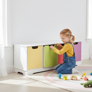 Isla Kids White 4 Coloured Boxes Storage Unit