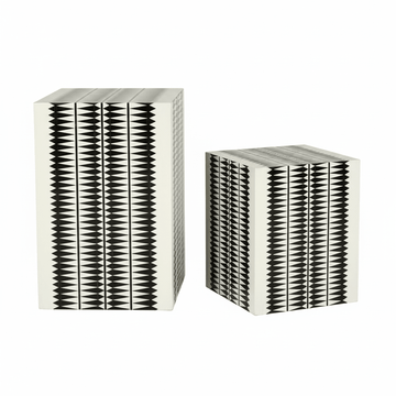 Issey Black And White Resin Table And Stool