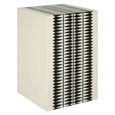 Issey Black And White Resin Table And Stool