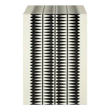 Issey Black And White Resin Table And Stool