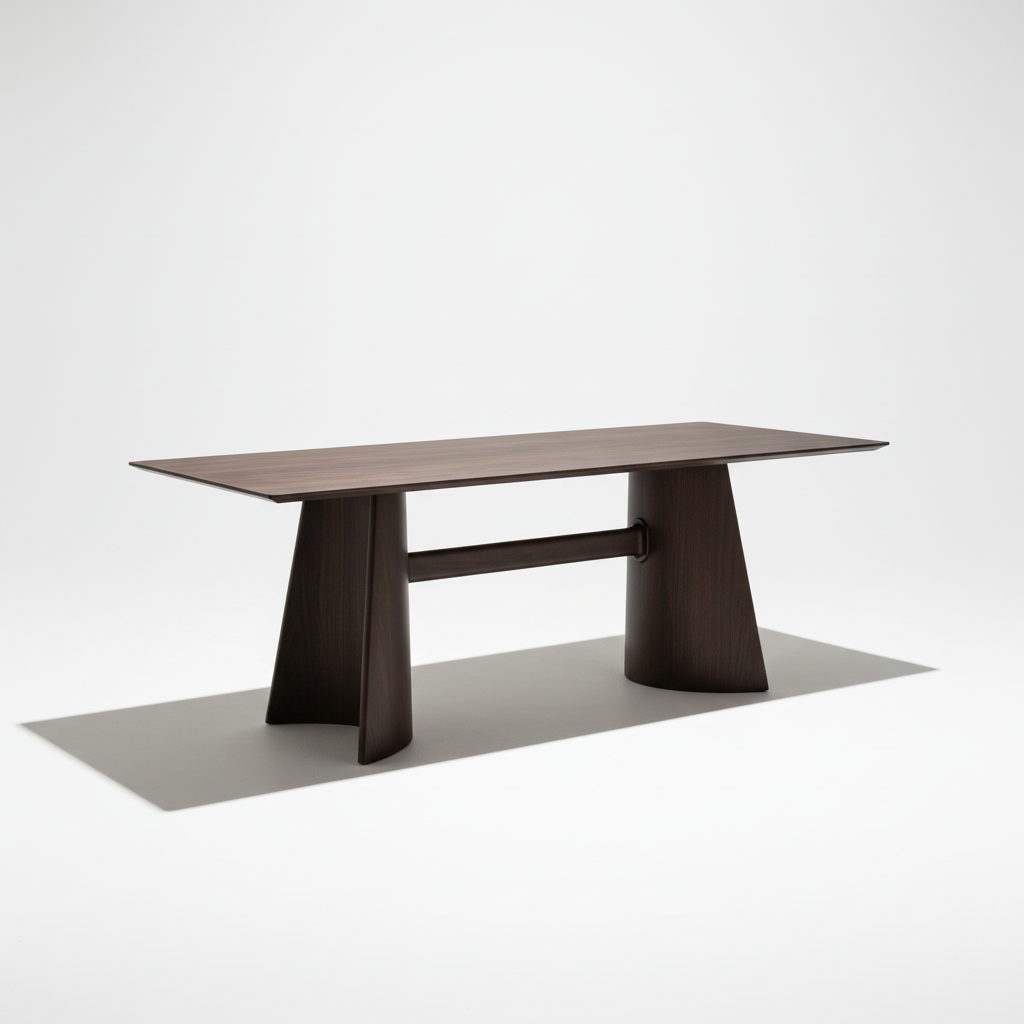 Italian Retro Dining Table, Solid Wood