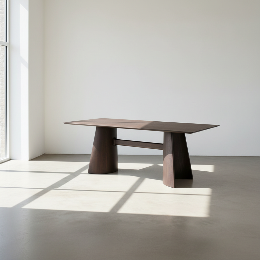 Italian Retro Dining Table, Solid Wood
