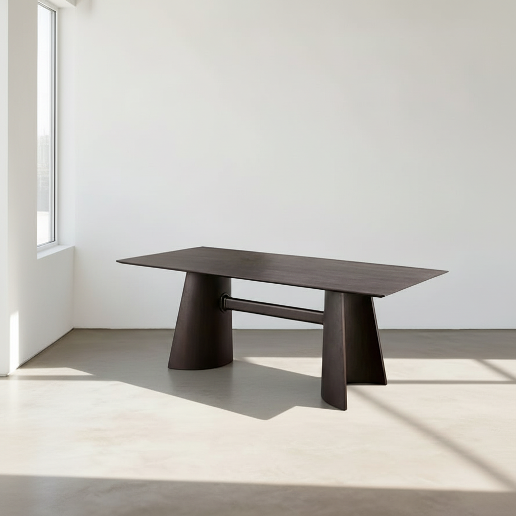 Italian Retro Dining Table, Solid Wood