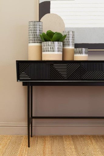 Jakara Black 2 Drawer Console Table