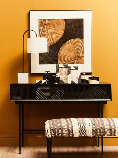Jakara Black 2 Drawer Console Table