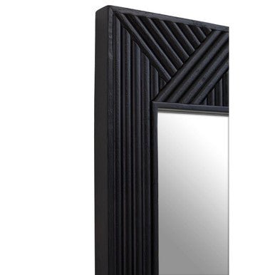 Jakara Black Finish Wooden Wall Mirror