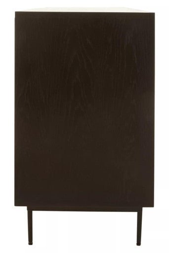 Jakara Black Wood Sideboard With Metal Legs