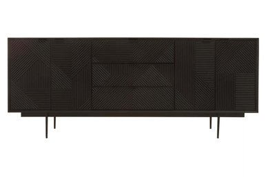Jakara Black Wood Sideboard With Metal Legs